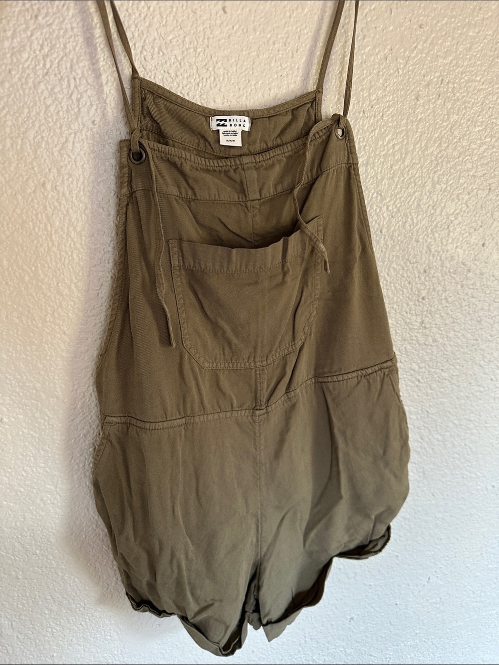 Billabong Olive Green Utility Romper Shorts